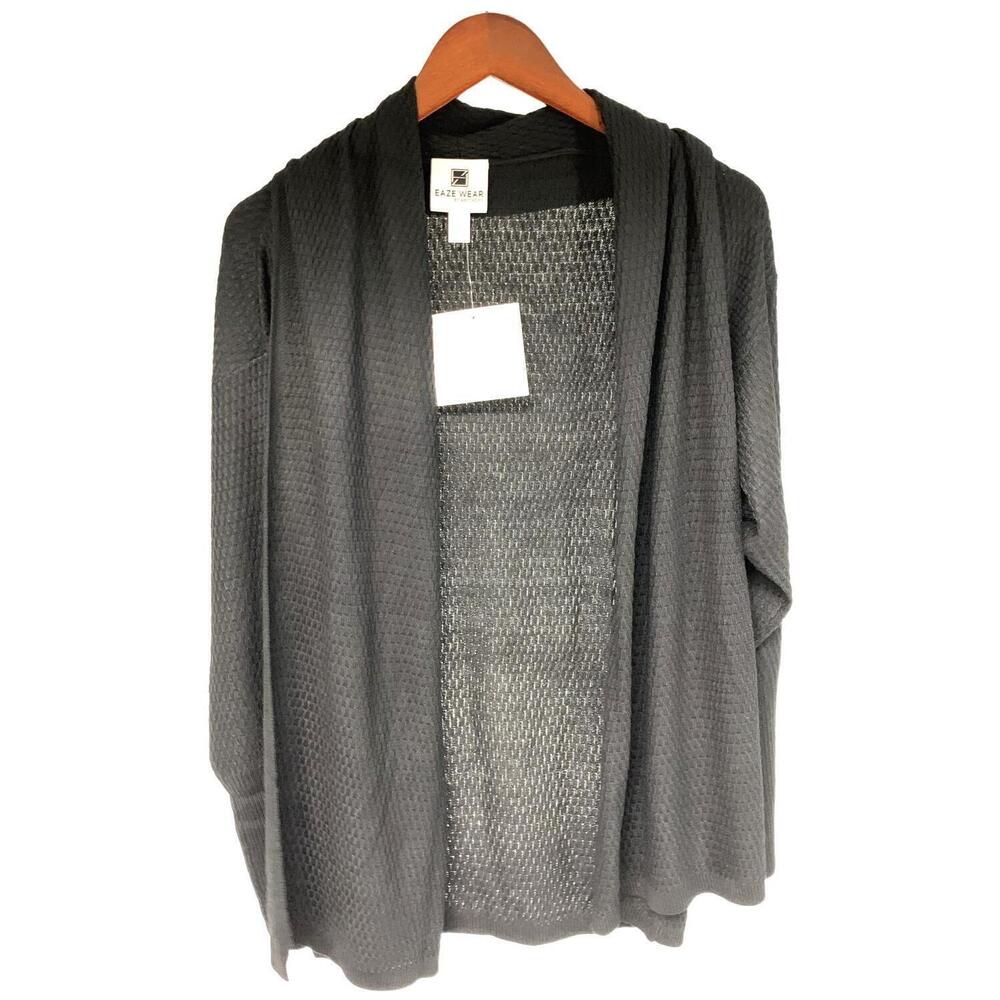 Eaze Wear By Antthony Women's Knit Sweater Cardigan Black - Regular
